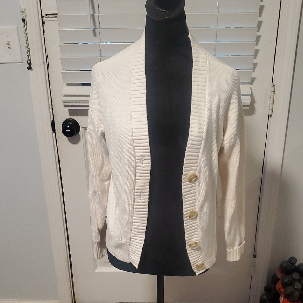 LOFT Cream Knit Cardigan